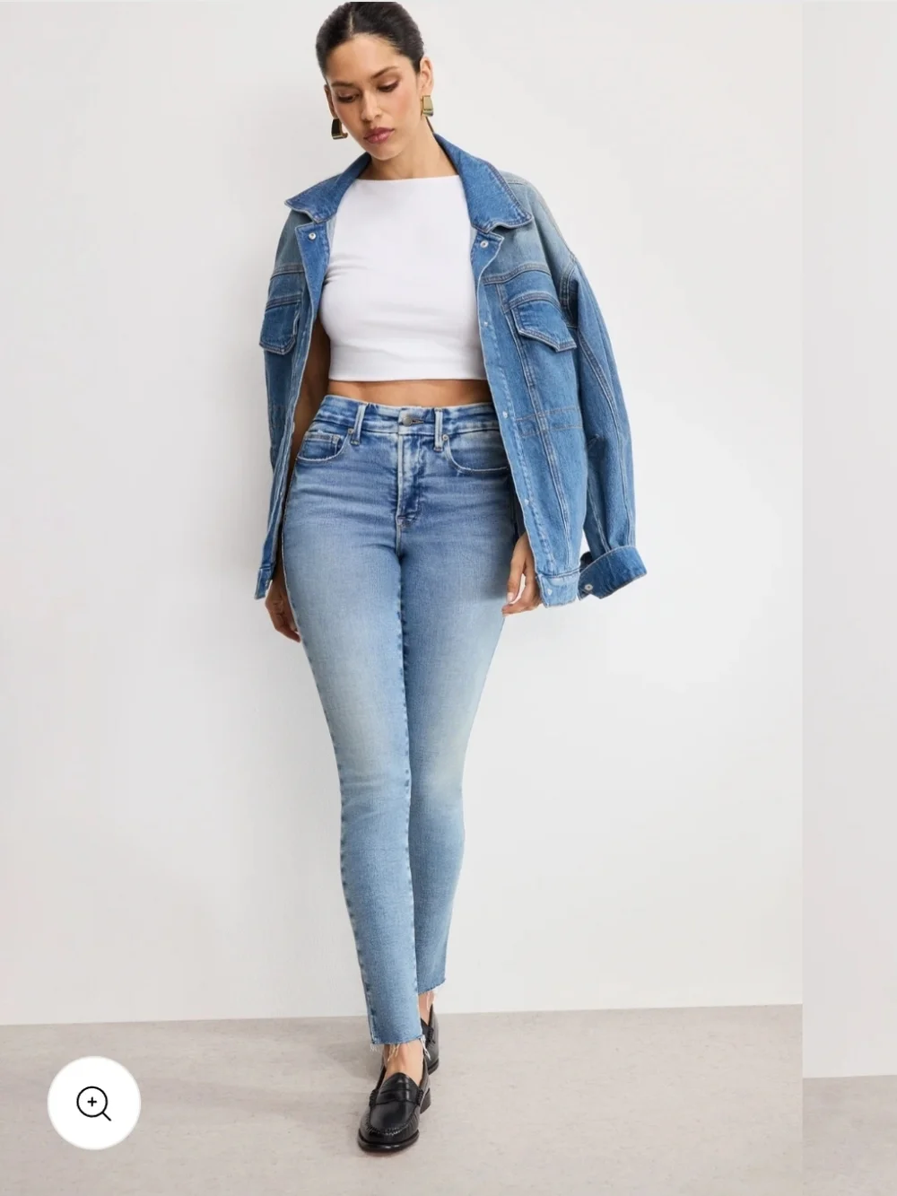 Good American Good Legs High Rise Skinny Cropped Jeans 12/31 Blue